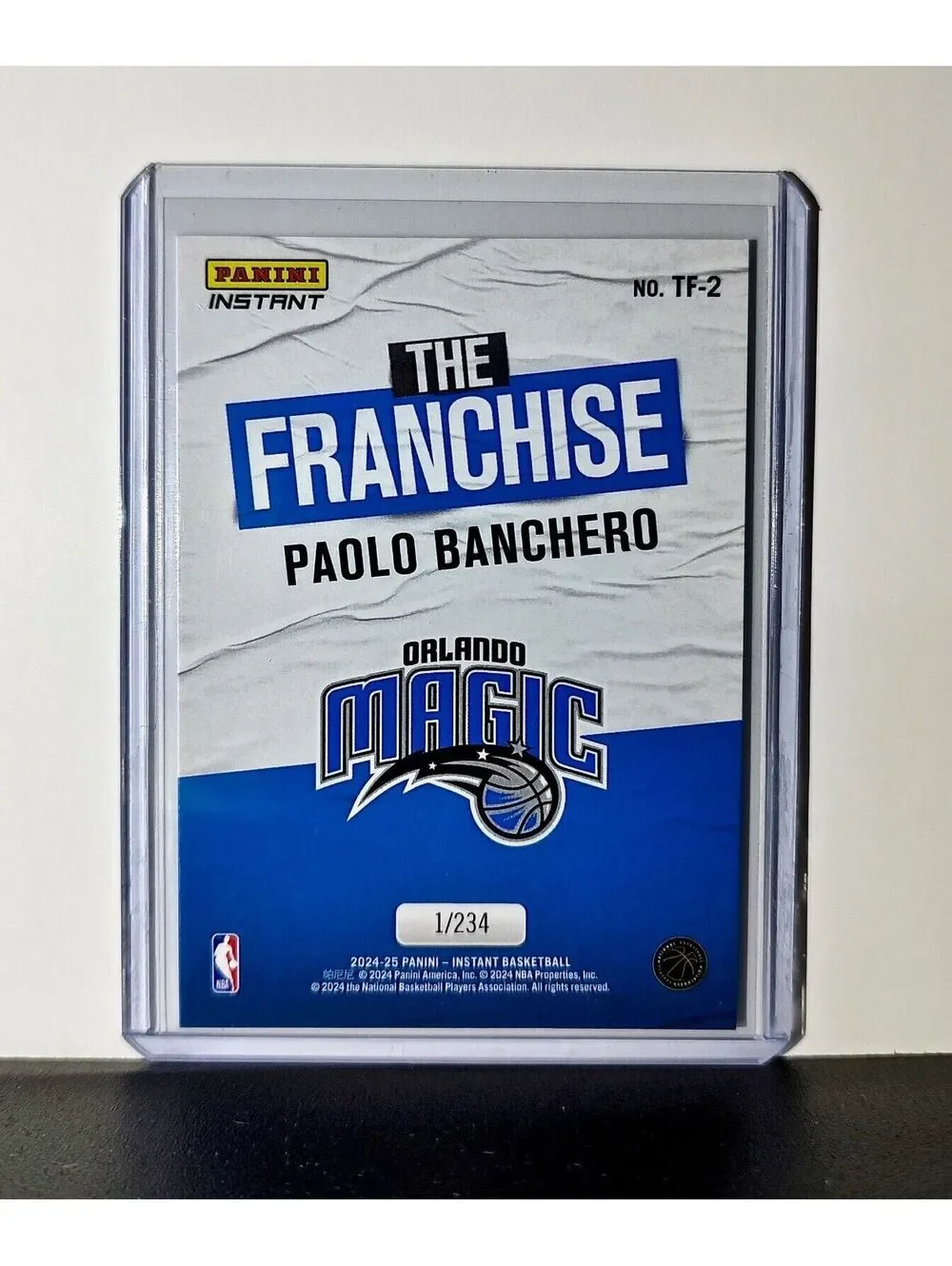 Paolo Banchero 2024-25 Panini The Franchise NBA #2 Card Orlando Magic 1/234